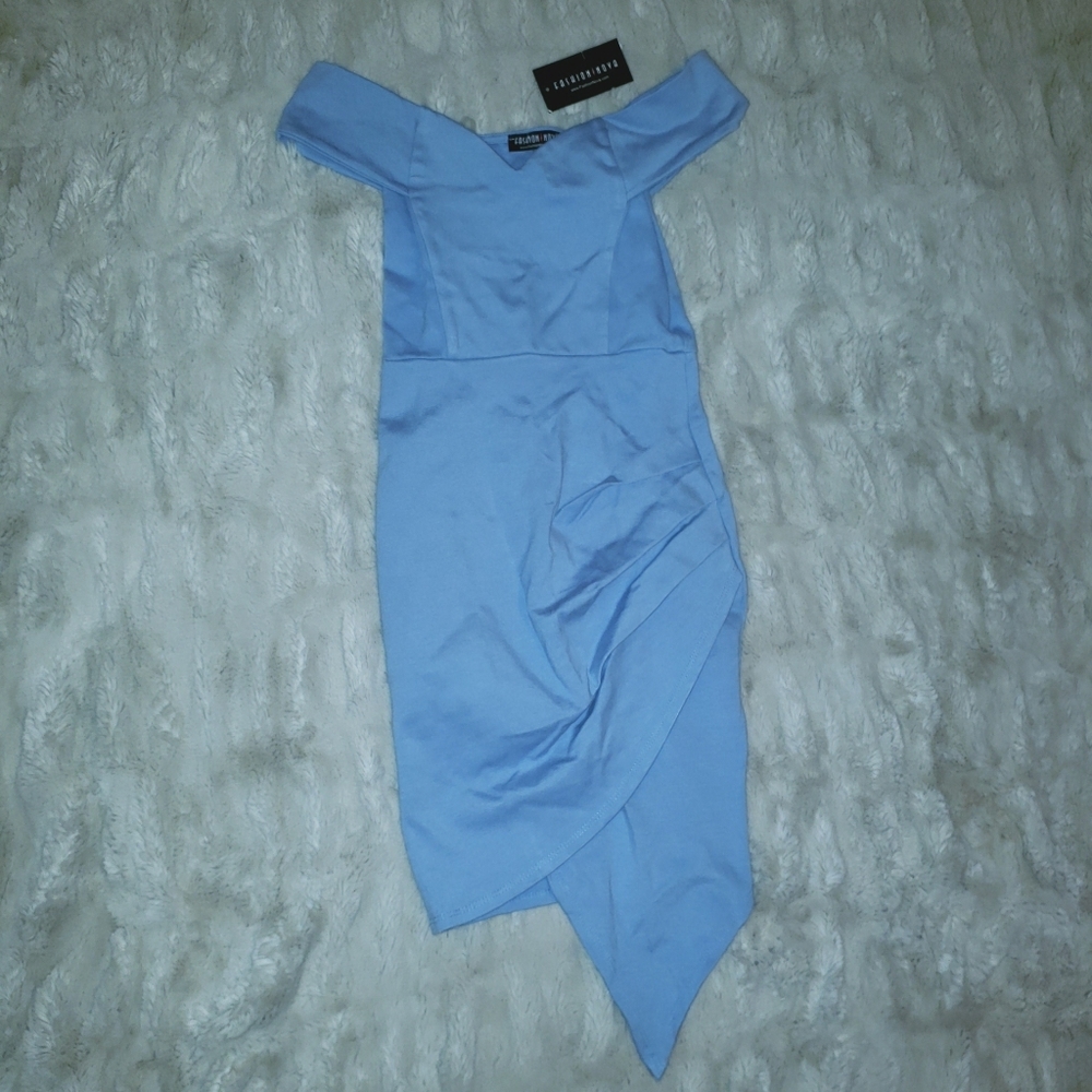 Fashion Nova Blue Asymmetrical Dress